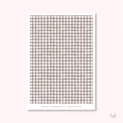 Hello Petite Paper Washi Sticker - Gingham Brown