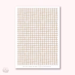 Hello Petite Paper Washi Sticker - Gingham Light Brown