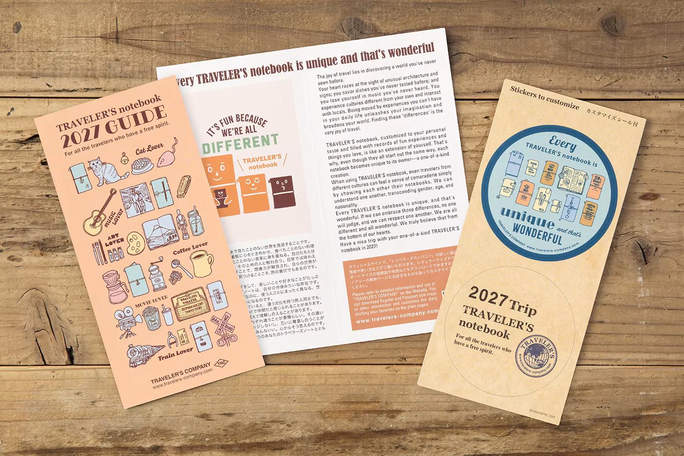 2027 Diary Refill (Monthly) - Regular Size // Traveler's Notebook