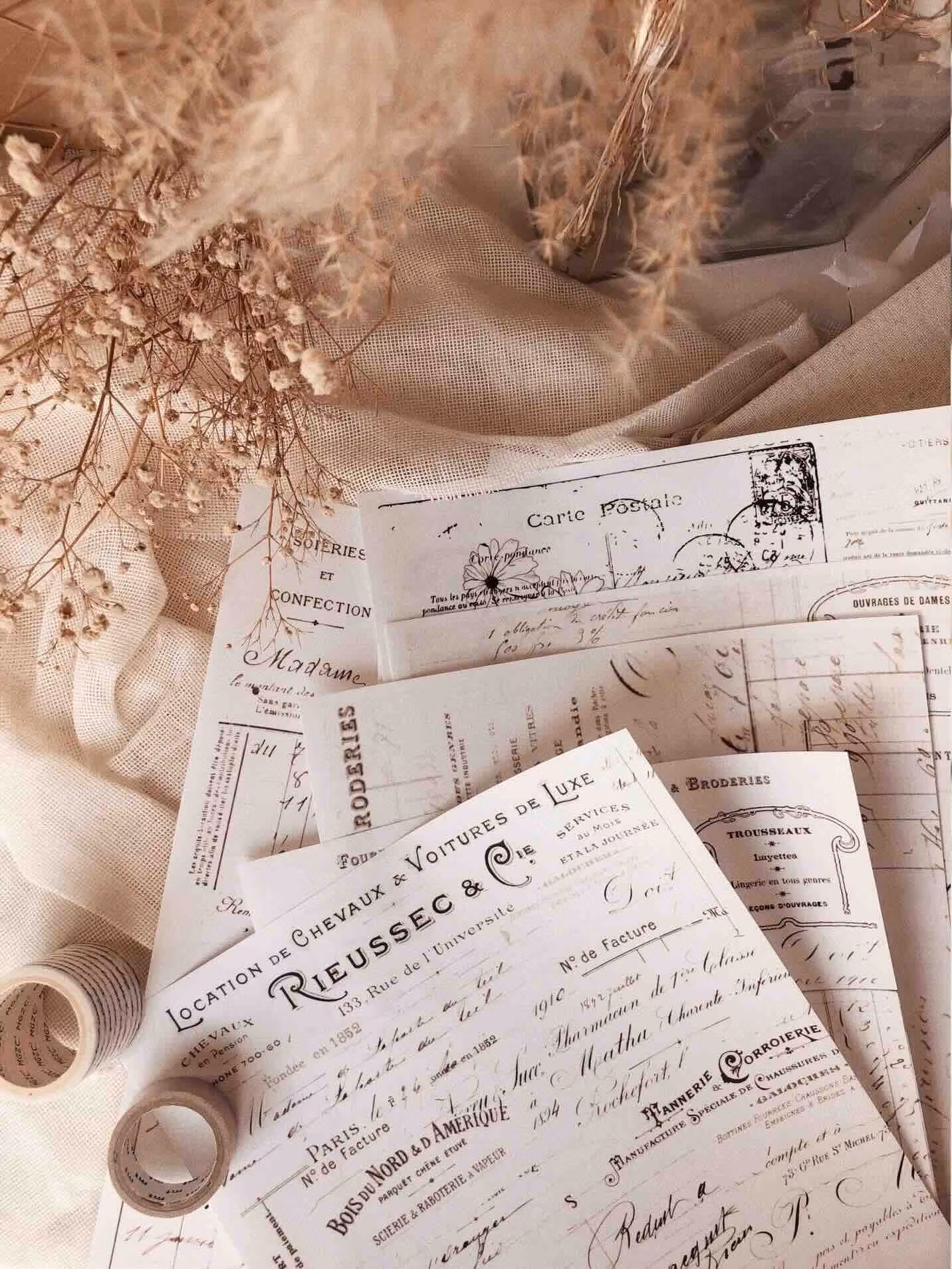 Chapteries Klistermärkesark - French ephemera 5 ark