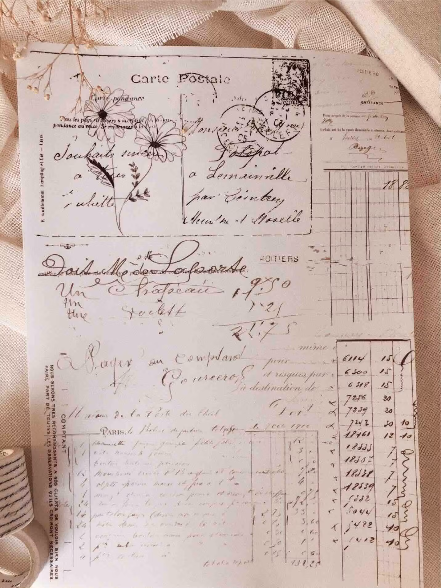 Chapteries Klistermärkesark - French ephemera 5 ark