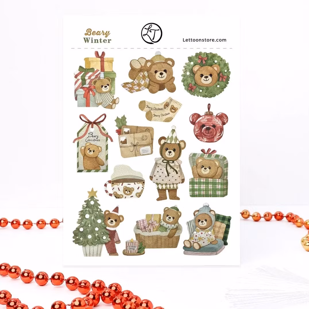 Stickers Lettoon - Beary Winter