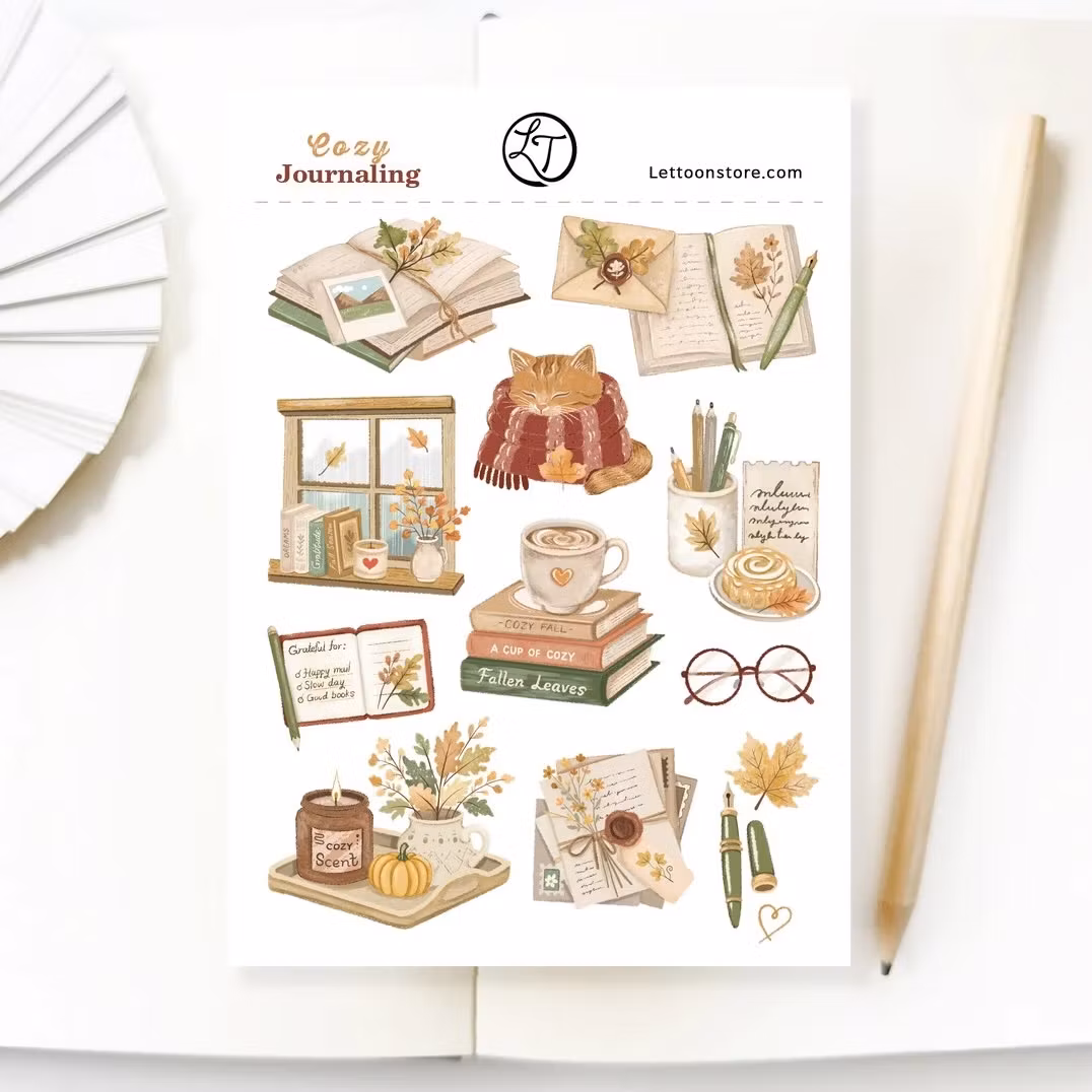 Stickers Lettoon - Cozy Journaling