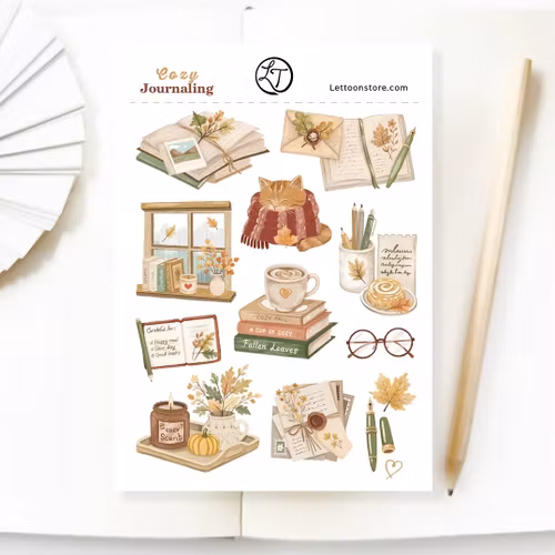 Stickers Lettoon - Cozy Journaling