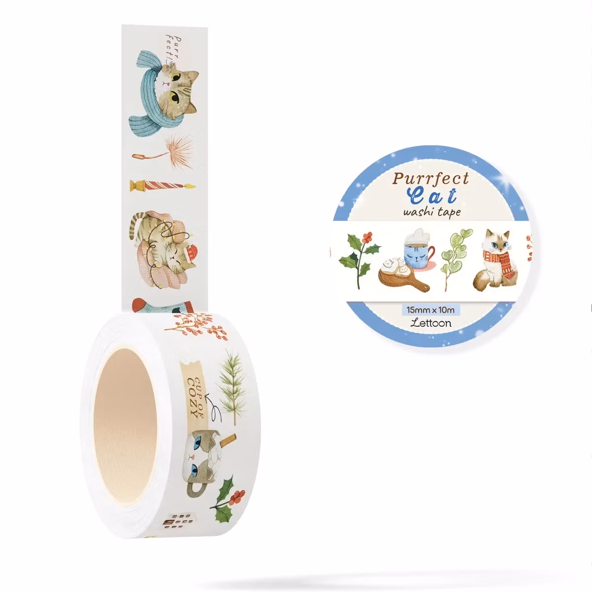 Washi tape Lettoon - Purrfect Cat 15 mm