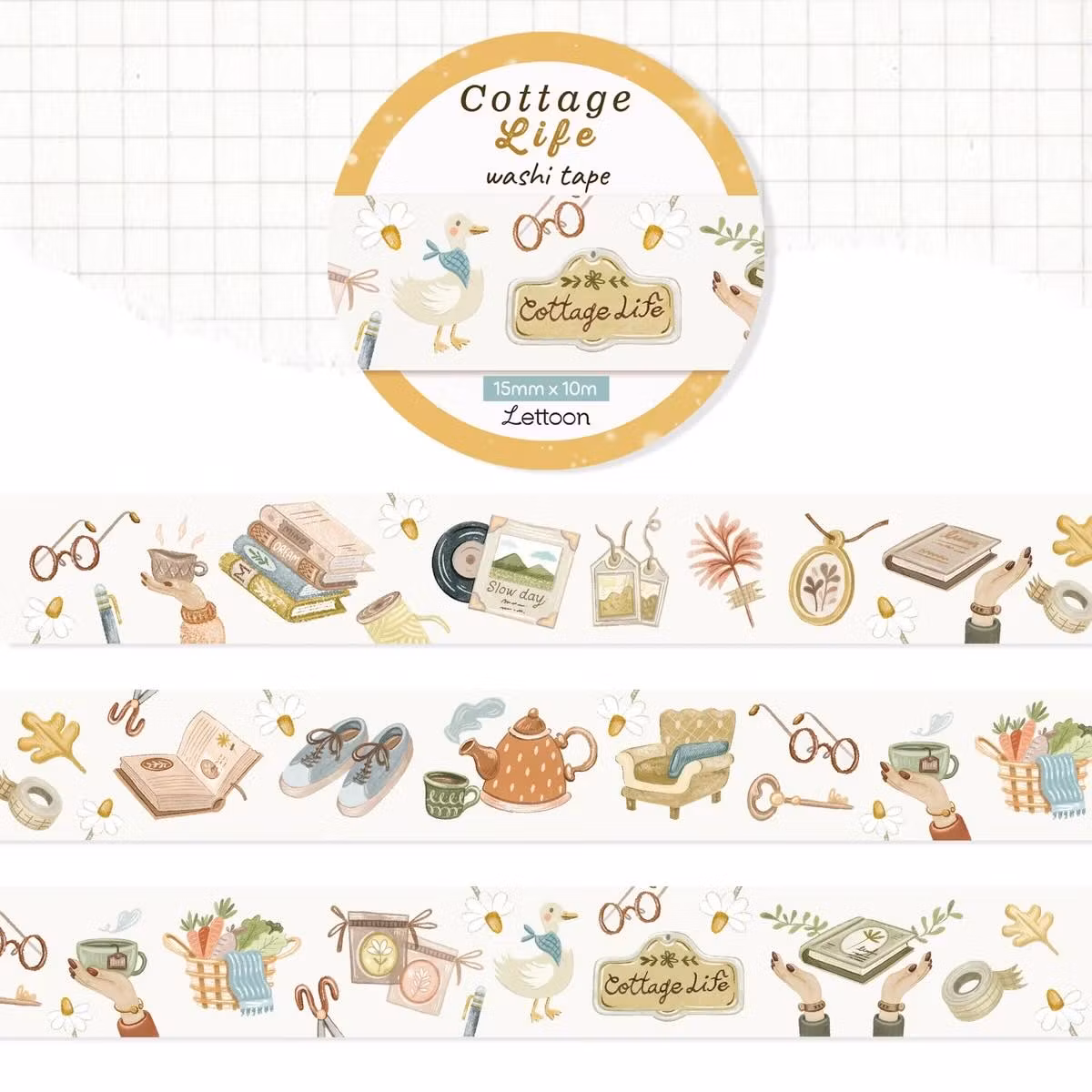 Washi tape Lettoon - Cottage Life 15 mm