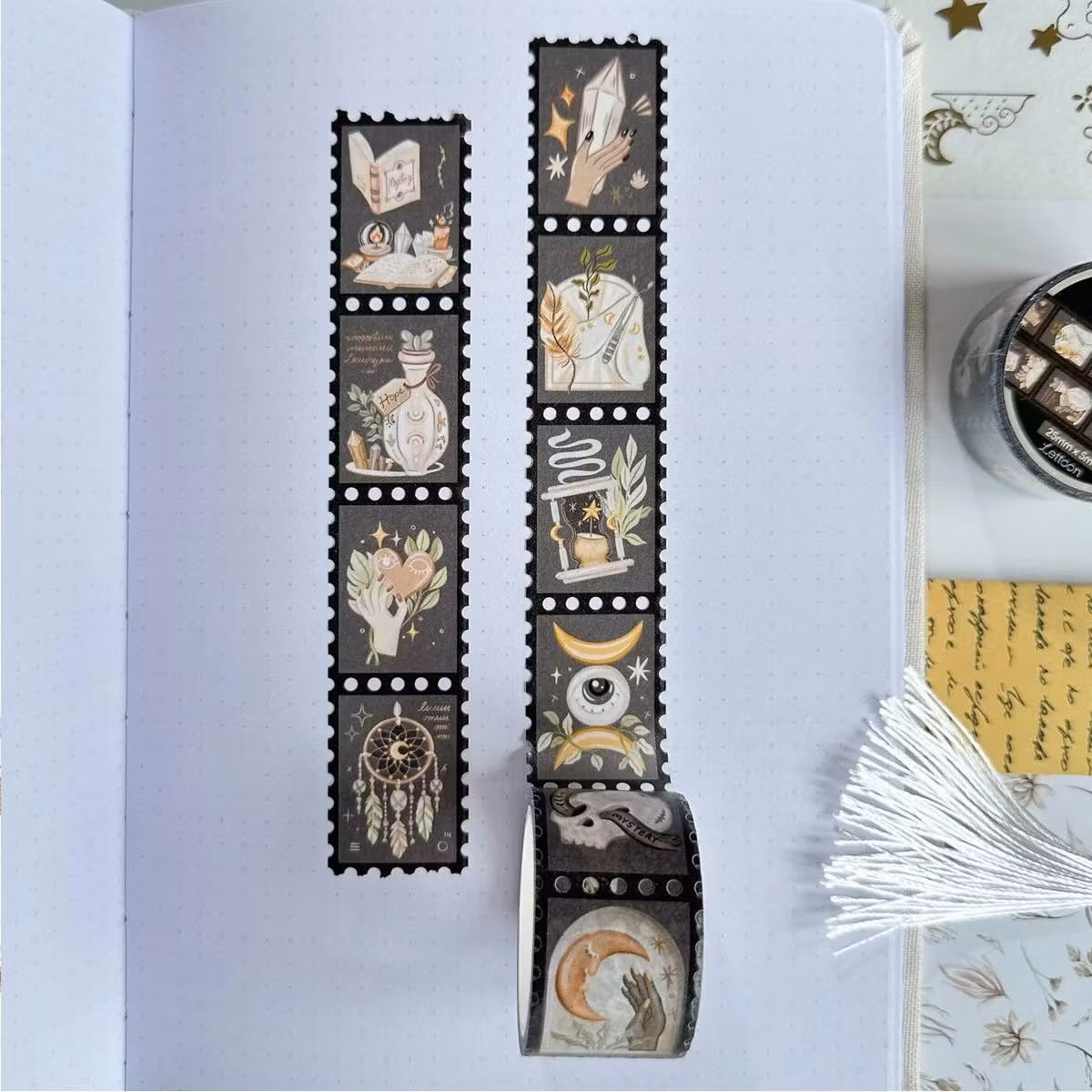 Washi tape Lettoon - Magic Stamps 25 mm