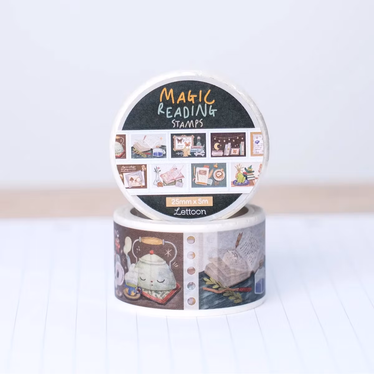 Washi tape Lettoon - Magic Reading Stamps 25 mm