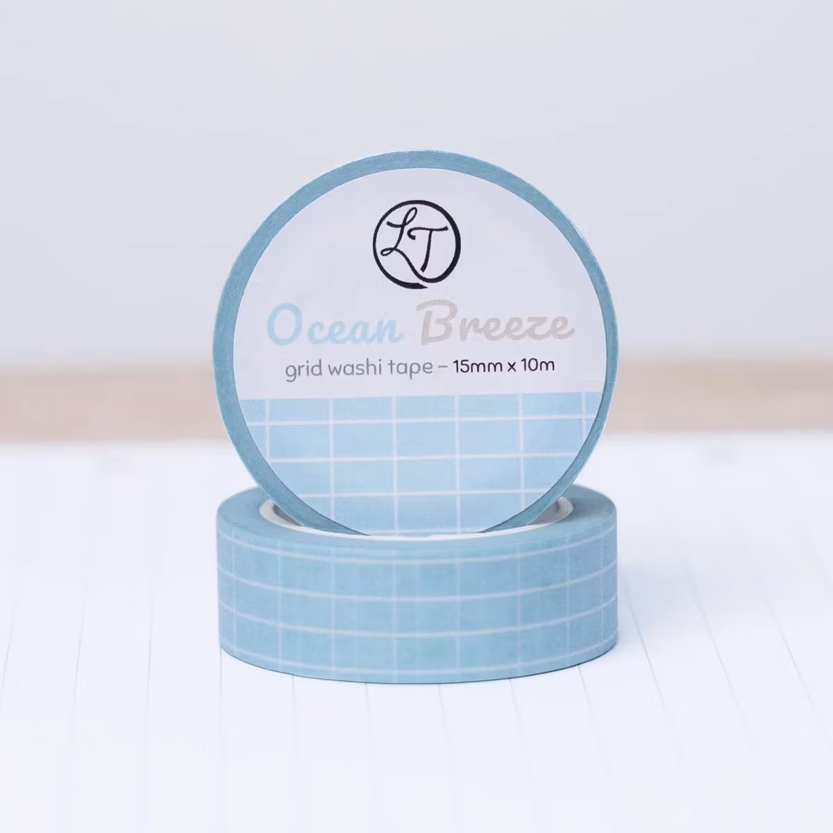 Washi tape Lettoon - Ocean Breeze Grid 15 mm