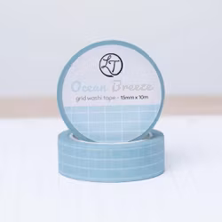 Washi tape Lettoon - Ocean Breeze Grid 15 mm