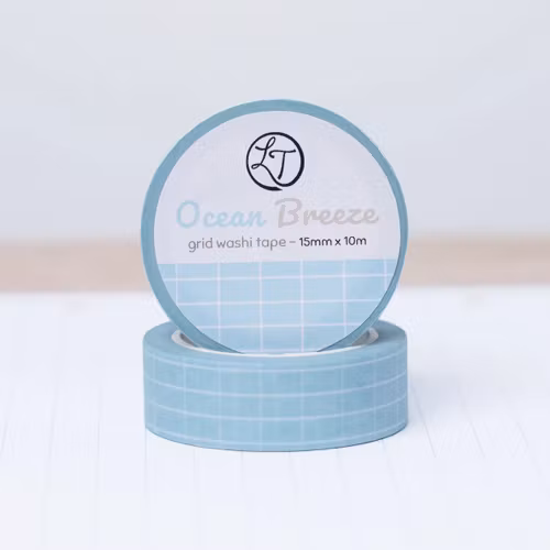 Washi tape Lettoon - Ocean Breeze Grid 15 mm