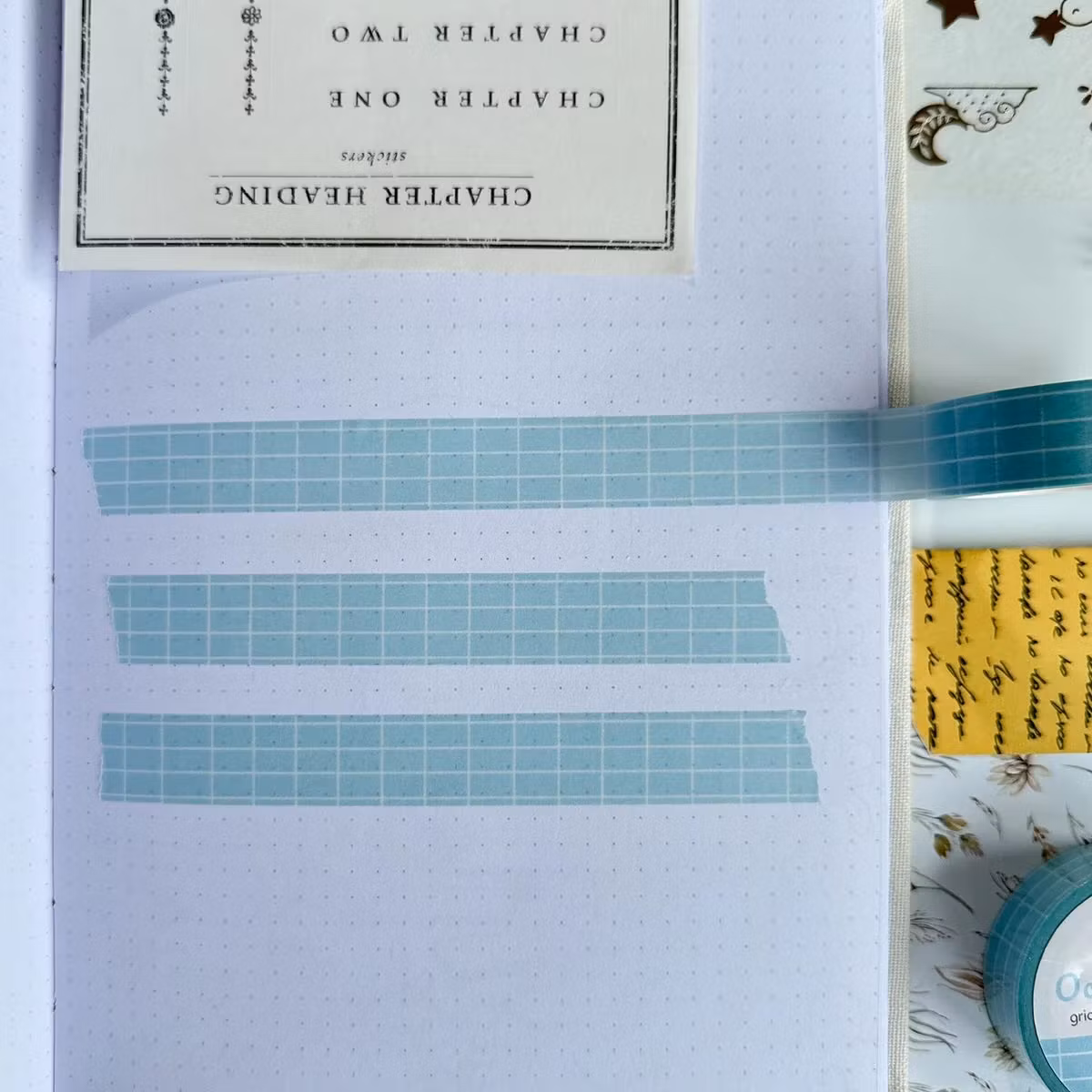 Washi tape Lettoon - Ocean Breeze Grid 15 mm