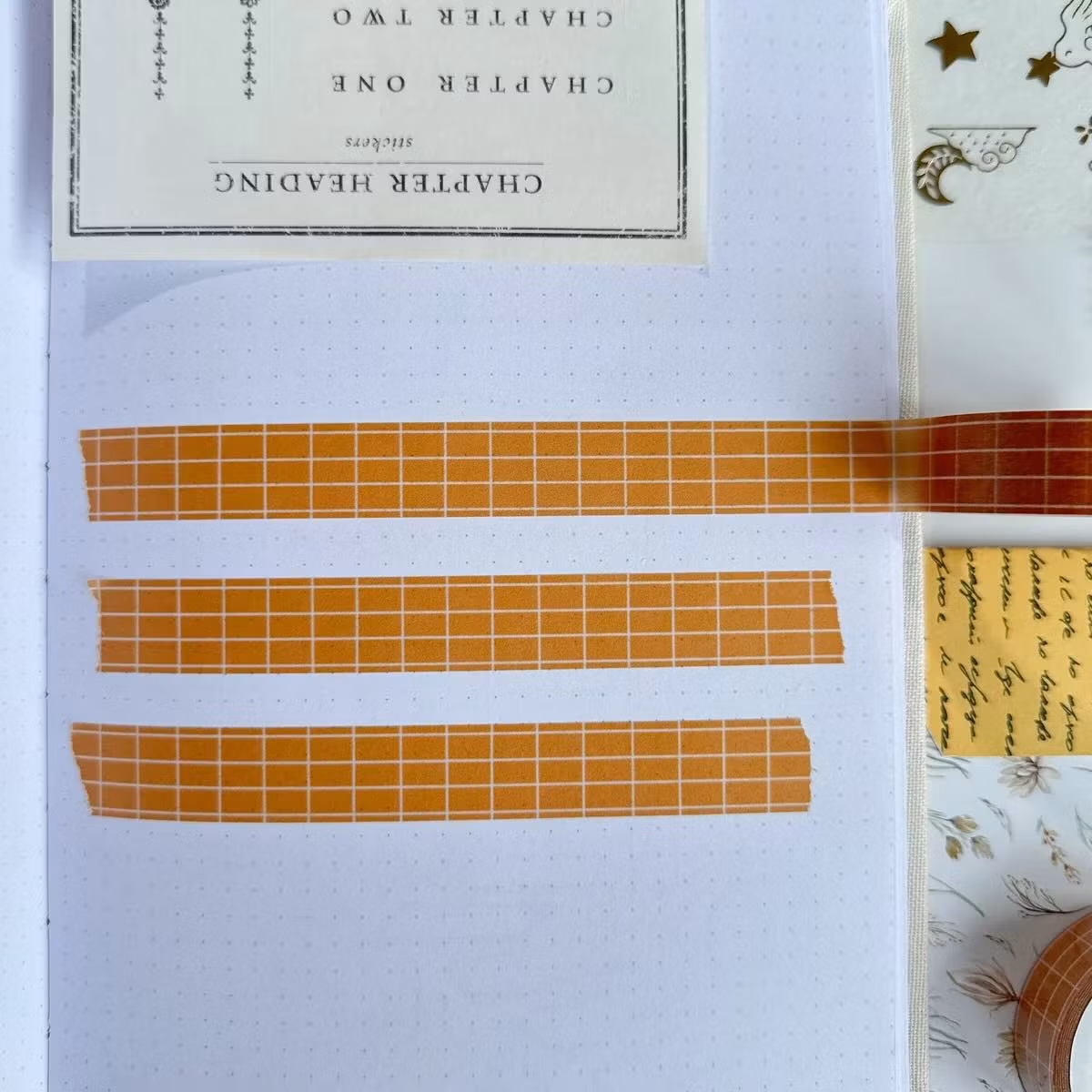 Washi tape Lettoon - Thai Milk Tea Grid 15 mm