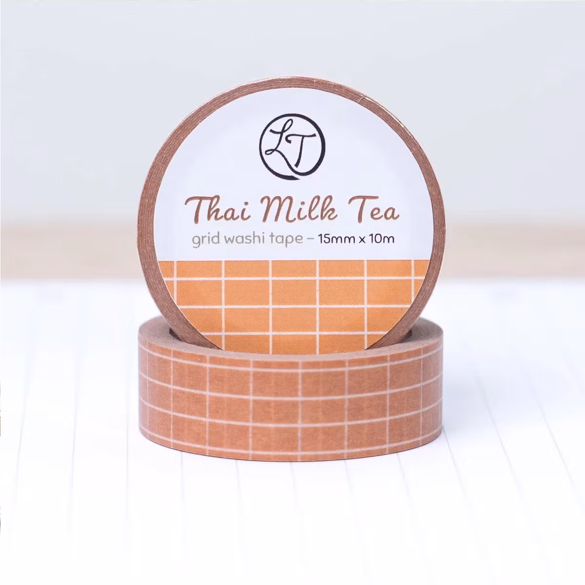 Washi tape Lettoon - Thai Milk Tea Grid 15 mm