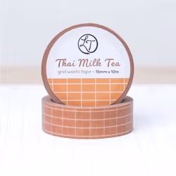 Washi tape Lettoon - Thai Milk Tea Grid 15 mm