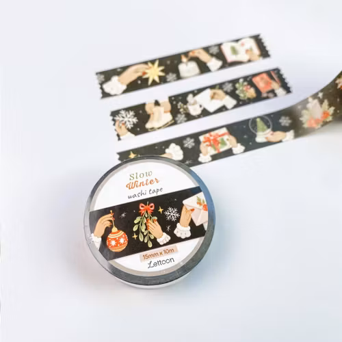 Washi tape Lettoon - Slow Winter 15 mm