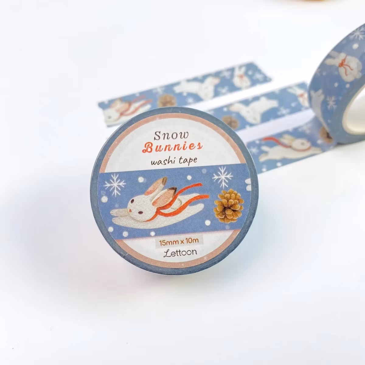 Washi tape Lettoon - Snow Bunnies 15 mm