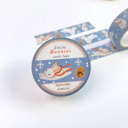 Washi tape Lettoon - Snow Bunnies 15 mm