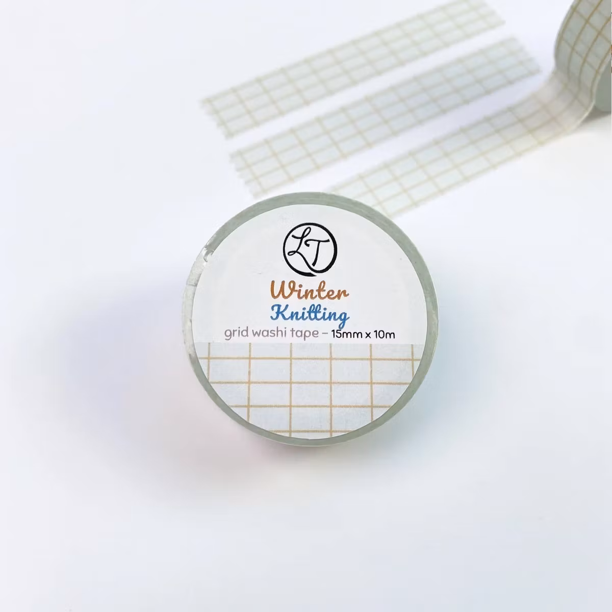 Washi tape Lettoon - Winter Knitting Grid 15 mm