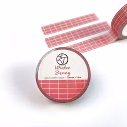 Washi tape Lettoon - Winter Berry Grid 15 mm