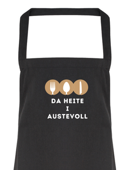 Forkle med motiv og tekst "Da heite i Austevoll"