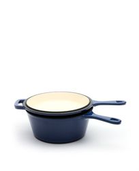 JERNVERKET- 2 I 1 SET GRYTA & STEKPANNA I GJUTJÄRNS 21 Ø - MAR AZUL