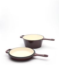JERNVERKET- 2 I 1 SET GRYTA & STEKPANNA I GJUTJÄRNS 21 Ø - BORGONA