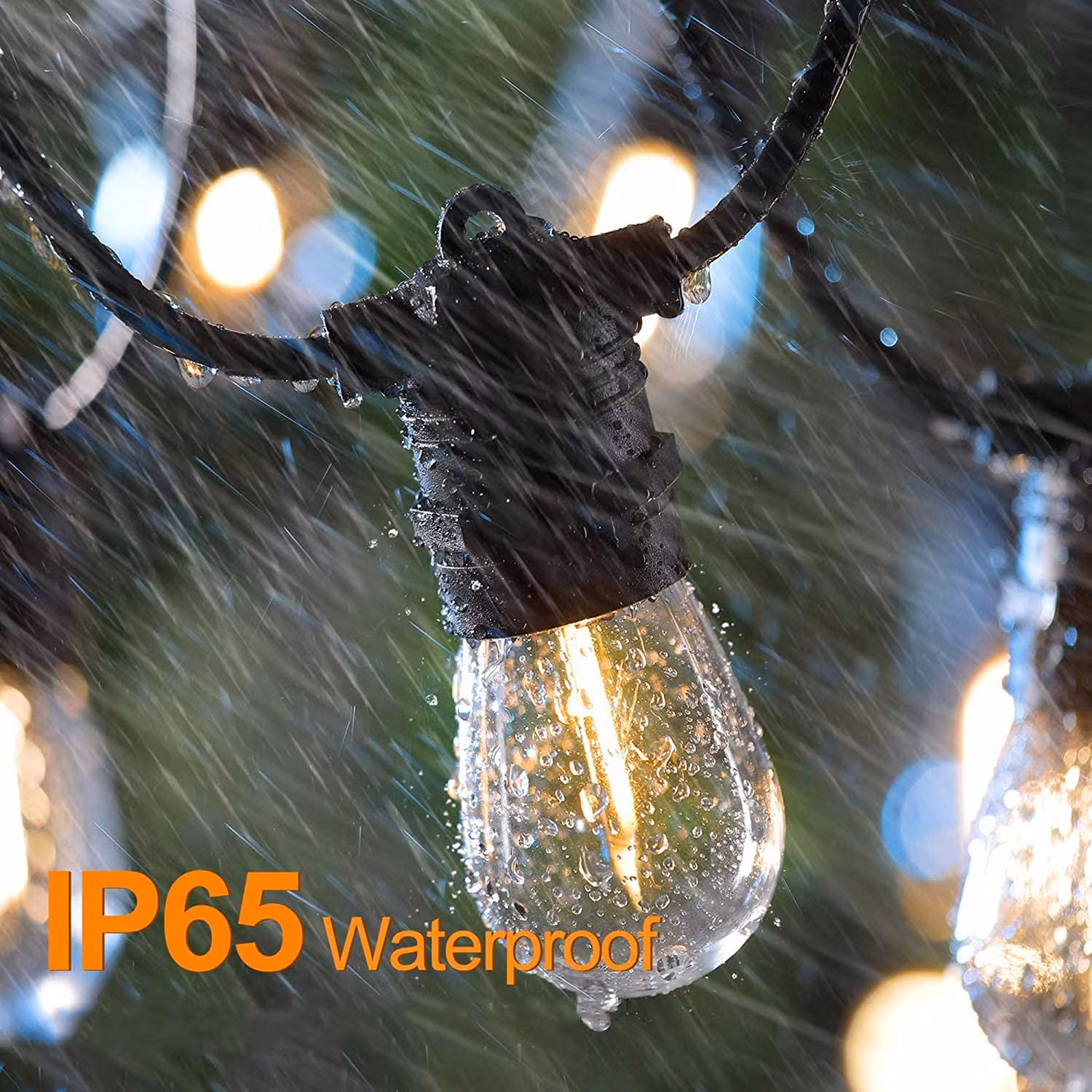 LY Sweden Premium outdoor string lights - outdoor lighting 15-100 meter with replaceable E27 LED bulbs