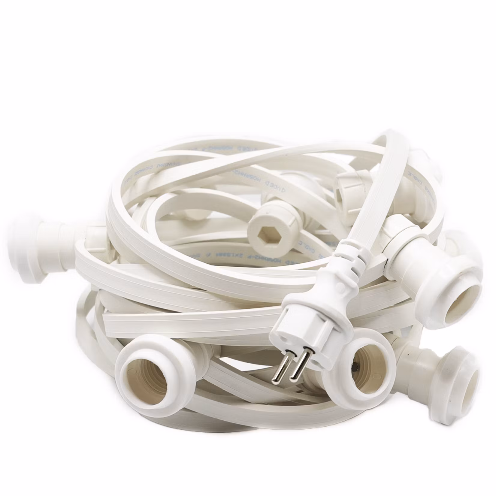 Witte lichtsnoeren complete set met vervangbare LED gloeilampen - 10 tot 50 meter