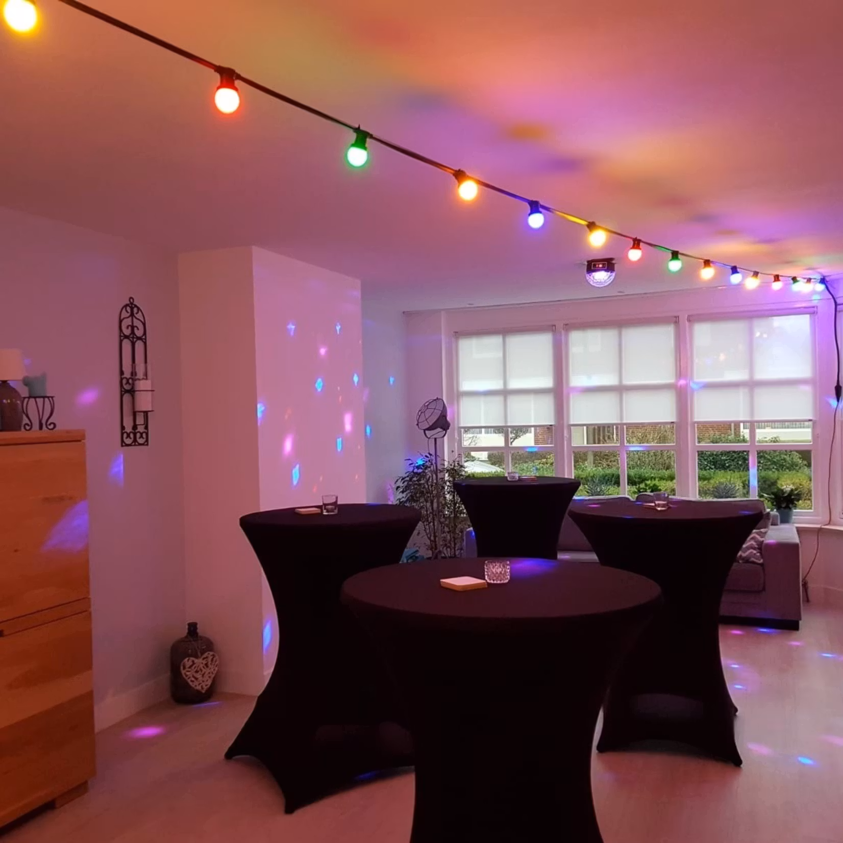 Party lichtsnoer buiten 20m - 50m met 20-100 verwisselbare LED-lampen in 5 verschillende kleuren