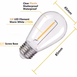 E27 LED lamp Dimbaar 1W - 2700K Warmwit A+