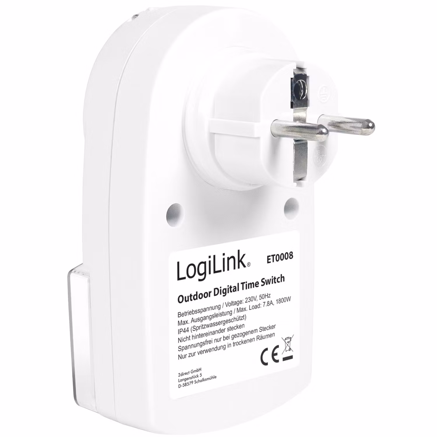 Logilink Minuteur d'Extérieur Numérique 1800W IP44