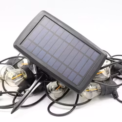 Solar string lights outdoor - 20 meters with 20 replaceable LED bulbs, 6 Watt
