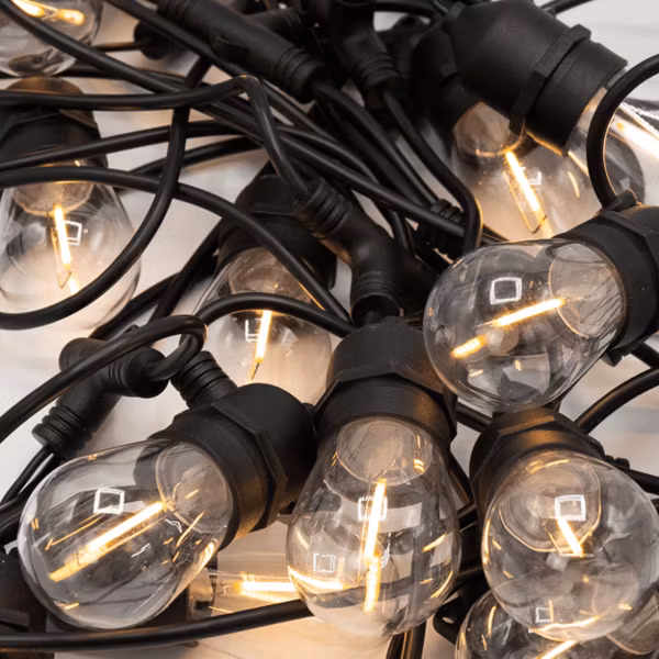 Guirlande lumineuse solaire pour extérieur - 10 mètres avec 10 lampes suspendues - Panneau solaire de 3W