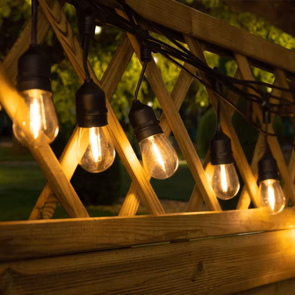 Guirlande lumineuse solaire pour extérieur - 10 mètres avec 10 lampes suspendues - Panneau solaire de 3W