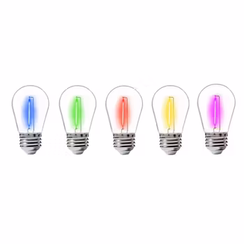 Guirnalda de luces para exteriores, cable redondo de 35 a 100 m con bombillas LED intercambiables en 5 colores diferentes