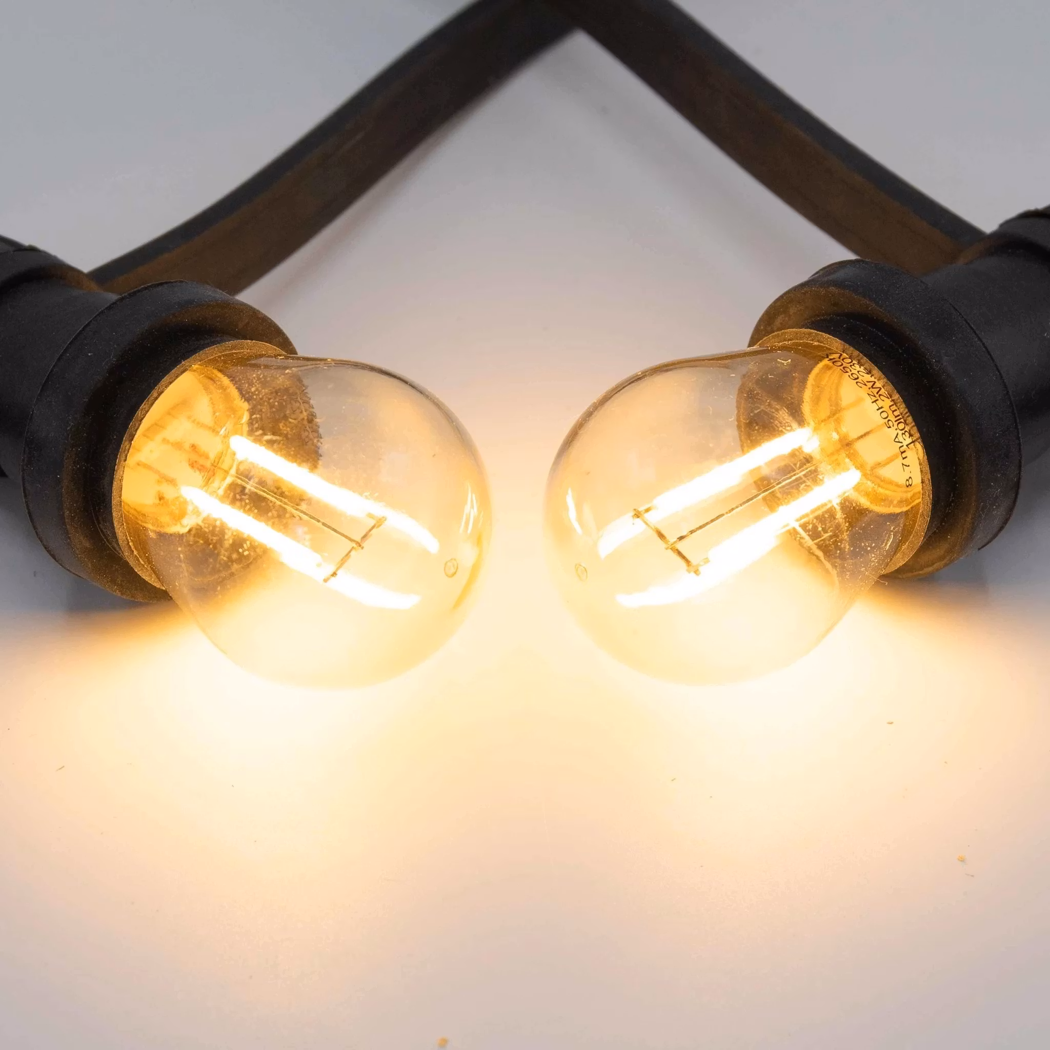 E27 2W Ampoule LED blanc chaud à double filament, dimmable - 2000K