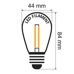 E27 2W Varmvit LED-lampa med dubbeltråd, dimbar - 2000K