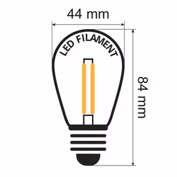 E27 2W Varmvit LED-lampa med dubbeltråd, dimbar - 2000K