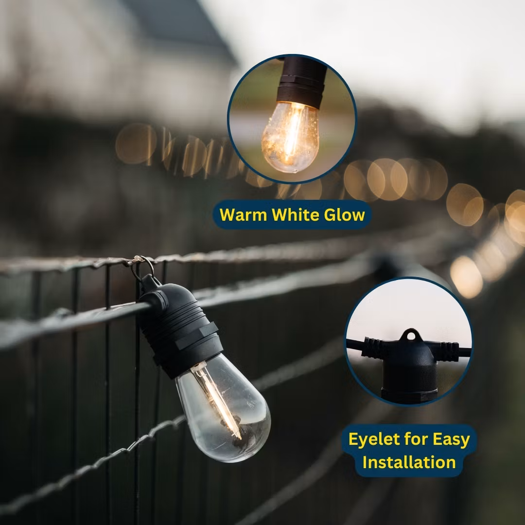 LY Sweden Premium Guirlande Solaire - 20 à 50 mètres avec lampes solaires remplaçables - variateur intégré et télécommande
