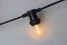 LY Sweden Premium lyskæde udendørs med flad kabel - 10m til 100m med udskiftelige E27 pærer