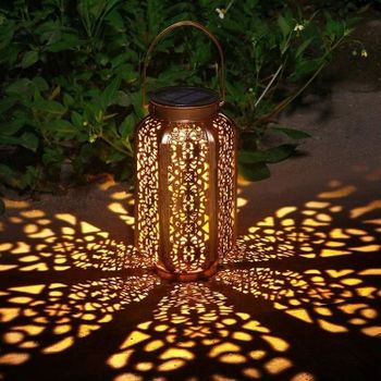 Solcelledrevet bordlampe i bronze – Devi