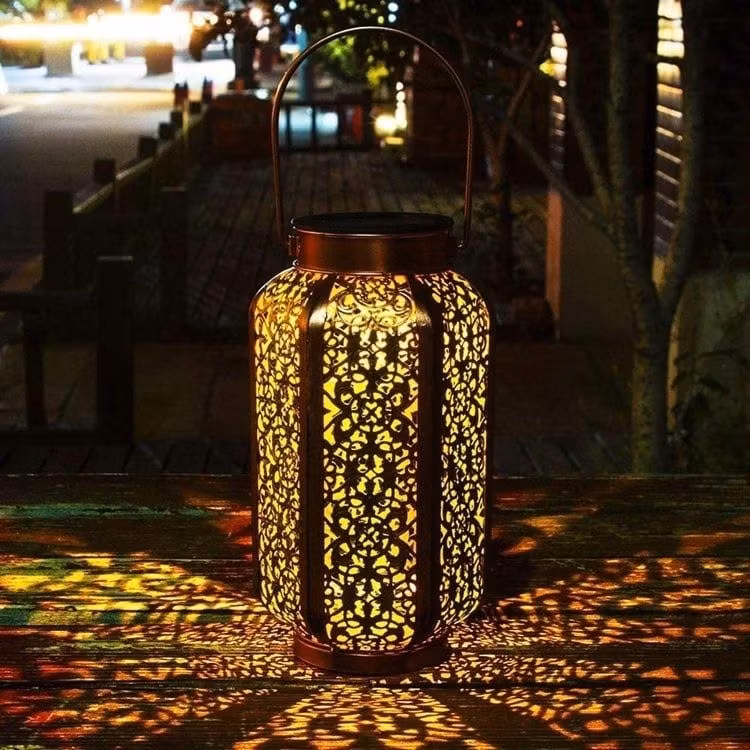 Solarbetriebene bronzene Tischlampe – Devi