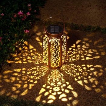 Solcelledrevet bordlampe i bronze – Devi