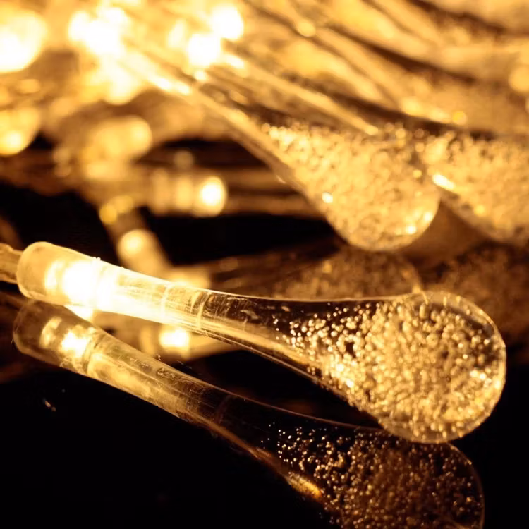 Solar lichtslinger met druppelvormige lampjes - 12 meter 100 lampjes – Drippy