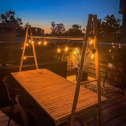 Catena luminosa solare per esterni – 20 metri con 40 lampadine – Pannello solare da 10W