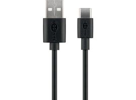 Goobay USB 2.0 - USB Type-C kabel 1m Sort til Solcellebelysning