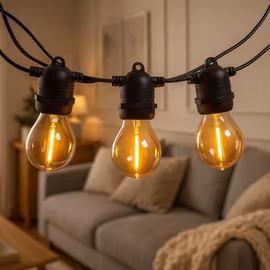 Catena luminosa da interno 10 m con 20 lampadine LED G45 sostituibili – espandibile – dimmerabile