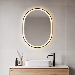 Badrumsspegel Flare 60 x 80 cm – touch-dimbar, färginställbar, med värme