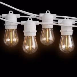 LY Sweden Premium Vit ljusslinga rund kabel utomhus - 5m till 25m med utbytbara E27 lampor